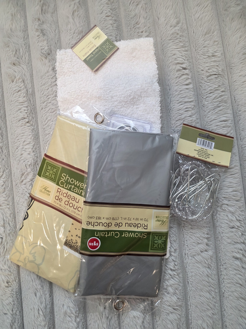 Shower Curtain Panel Set - Gray and Cream